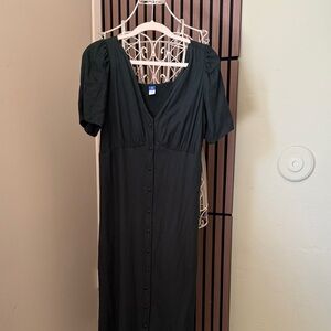 Elegant Black Button-Down Dress